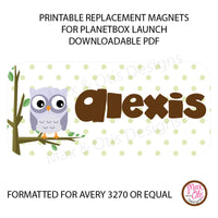 PlanetBox Launch Personalized Magnets - Owls - Max & Otis Designs
