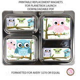 PlanetBox Launch Personalized Magnets - Owls - Max & Otis Designs