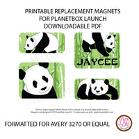 PlanetBox Launch Personalized Magnets - Panda - Max & Otis Designs