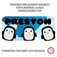 PlanetBox Launch Personalized Magnets - Penguin - Max & Otis Designs