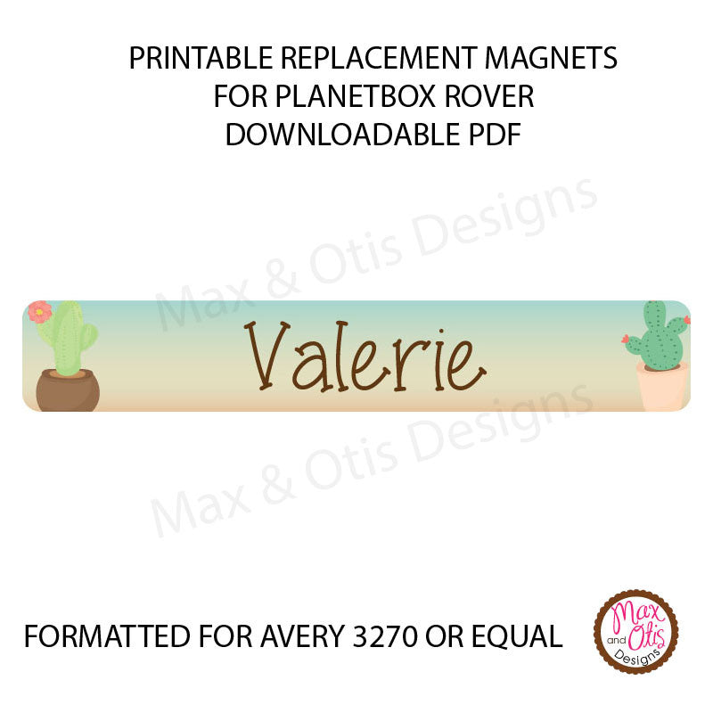 Plants Box Rover PlanetBox Rover Personalized Magnets - Cactus (Editable PDF) – Max ...