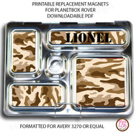 PlanetBox Rover Personalized Magnets - Camouflage - Max & Otis Designs