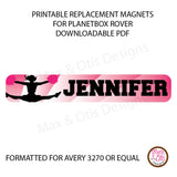 PlanetBox Rover Personalized Magnets - Cheerleader (Pink) - Max & Otis Designs