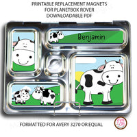 PlanetBox Rover Personalized Magnets - Cows - Max & Otis Designs