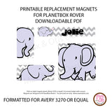 PlanetBox Rover Personalized Magnets - Elephants - Max & Otis Designs
