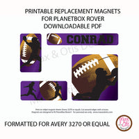 PlanetBox Rover Personalized Magnets - Football (Editable PDF) - Max & Otis Designs