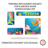 PlanetBox Rover Personalized Magnets - Mermaid - Max & Otis Designs