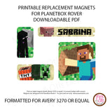 PlanetBox Rover Personalized Magnets - Minecraft - Max & Otis Designs