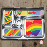 PlanetBox Rover Personalized Magnets - CUSTOM Rainbow Hearts (Editable PDF)