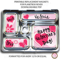 PlanetBox Rover Personalized Magnets - Valentine's Day (Pink) - Max & Otis Designs