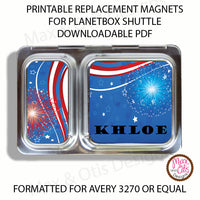 PlanetBox Shuttle Personalized Magnets - 4th of July - Max & Otis Designs