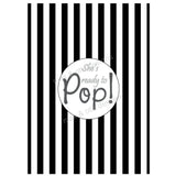 Baby Shower Invitation - She's ready to POP! Black (editable PDF) - Max & Otis Designs