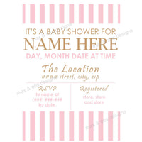 Baby Shower Invitation - She's ready to POP! Pink (editable PDF) - Max & Otis Designs