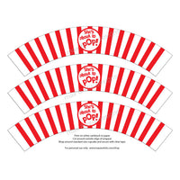 Printable Cupcake Wrappers - Popcorn "She's about to POP!" (Assorted Colors) - Max & Otis Designs