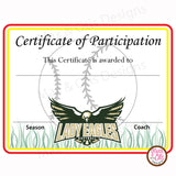 Softball Certificate of Participation (Editable PDF) - Max & Otis Designs