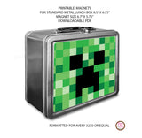 Standard Lunch Box Personalized Magnets - Minecraft Creeper - Max & Otis Designs