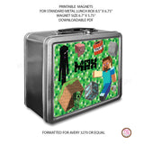 Standard Lunch Box Personalized Magnets - Minecraft - Max & Otis Designs