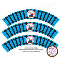 Printable Cupcake Wrappers - Happy Birthday Train - Max & Otis Designs