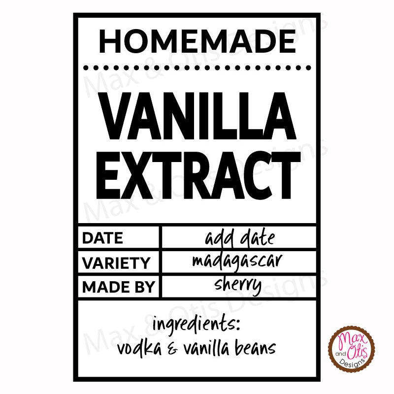 Printable Homemade Vanilla Labels (Editable PDF) – Max & Otis Designs