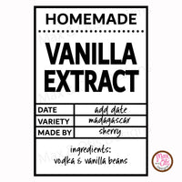 Printable Homemade Vanilla Labels (Editable PDF) - Max & Otis Designs