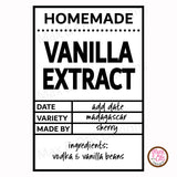Printable Homemade Vanilla Labels (Editable PDF) - Max & Otis Designs