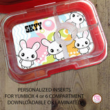 Yumbox Personalized Laminated Inserts - Easter Bunny - Max & Otis Designs