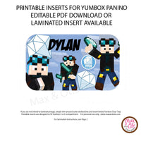 Yumbox Personalized Laminated Inserts - Minecraft Dan TDM - Max & Otis Designs