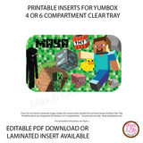Yumbox Personalized Laminated Inserts - Minecraft - Max & Otis Designs
