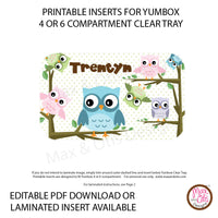 Yumbox Personalized Laminated Inserts - Owls - Max & Otis Designs