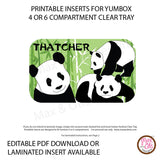 Yumbox Personalized Laminated Inserts - Panda - Max & Otis Designs