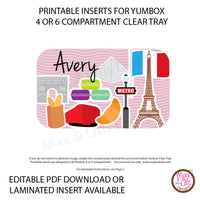 Yumbox Personalized Laminated Inserts - Paris - Max & Otis Designs