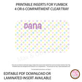Yumbox Personalized Laminated Inserts - Polka Dot - Max & Otis Designs