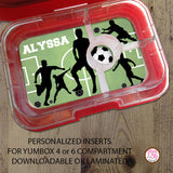 Yumbox Personalized Laminated Inserts - Soccer - Max & Otis Designs