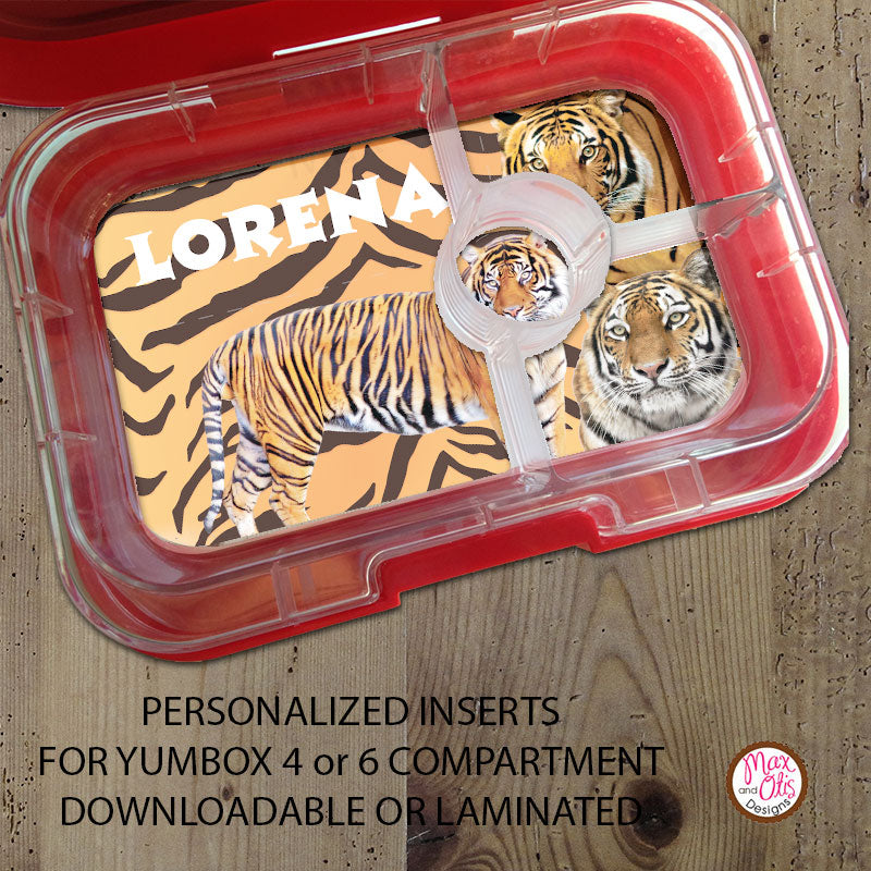 Yumbox Personalized Laminated Inserts - Tigers – Max & Otis Designs