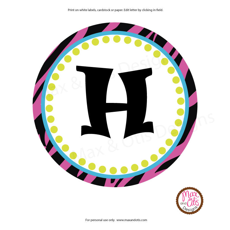 Zebra Printable Alphabet Banner - Editable PDF – Max & Otis Designs for Free Printable Banner Letters Black And White